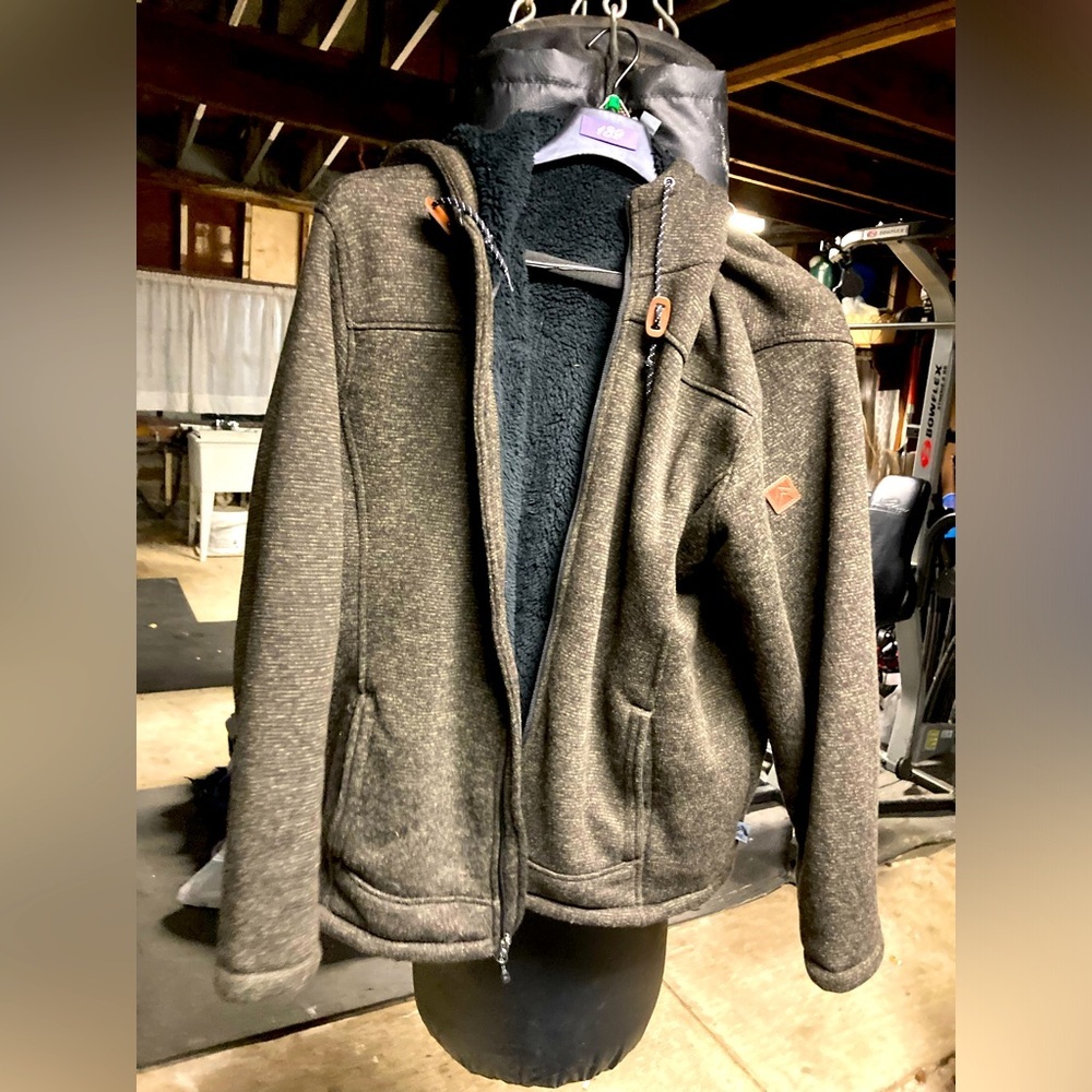 Rugged Elements Men's Fleece-Lined Gray Hoodie Black Size XL Fuzzy and Warm